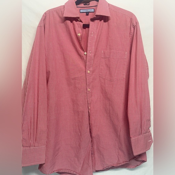 🇺🇸Tommy Hilfiger Ithaca Red & White regular fit button up dress shirt sz … - Picture 5 of 10